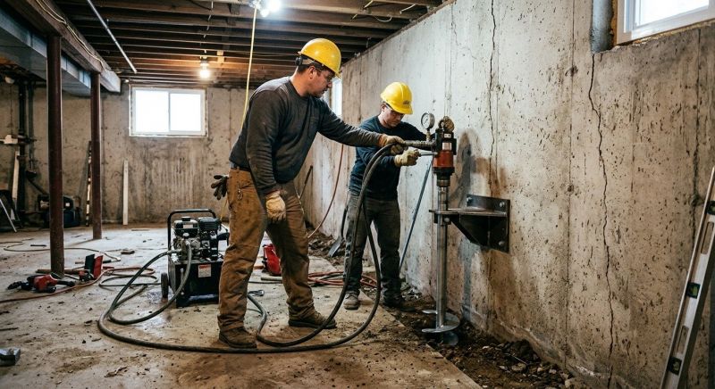 Basement Stabilization in Newtown, CT