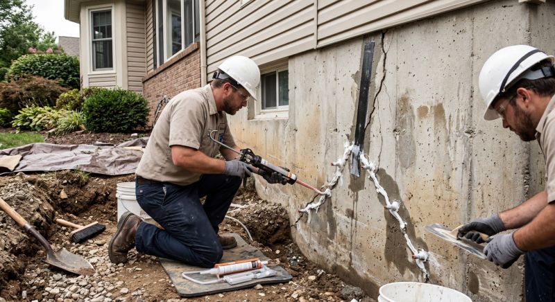Cracked Foundation Repair in Sandy Hook, CT
