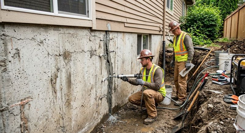 Cracked Foundation Repair in Sandy Hook, CT