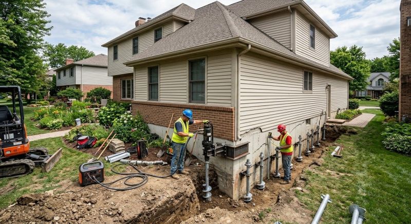 Helical Piers Installation in Newtown, CT