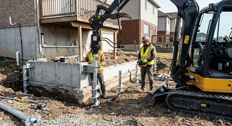 Helical Piers Installation in Newtown, CT