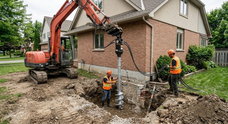 Helical Pile Installation in Newtown, CT