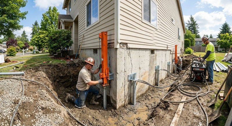 Sinking Foundation Repair in Monroe, CT
